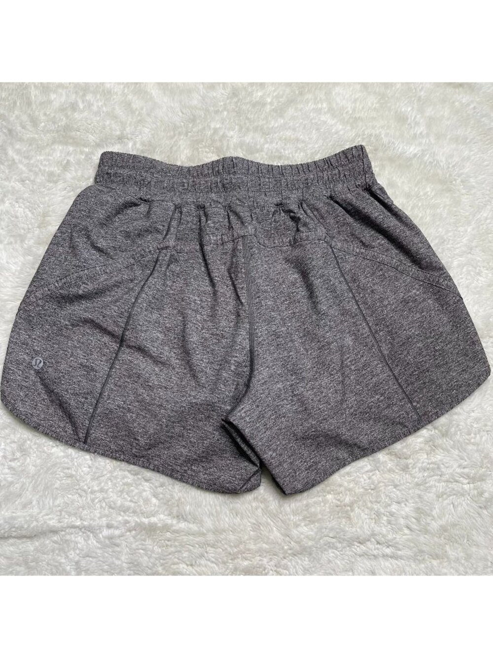 Lululemon Hotty Hot Shorts Size 8 Gray Heather Lined Activewear Running Workout